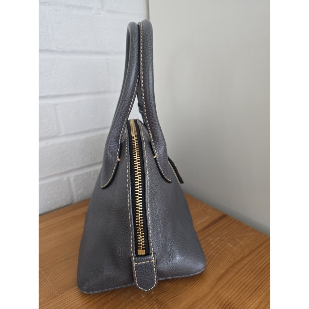 Dooney & Bourke Baby Domed Satchel Handbag Gray Leather - Picture 6 of 14